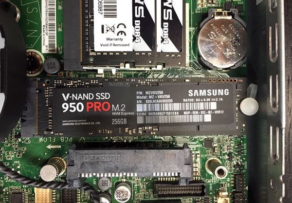 Installing Samsung SSD 950 Pro M.2 into Lenovo M900 Tiny