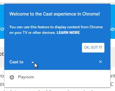 Select what you want to cast with Chromecast