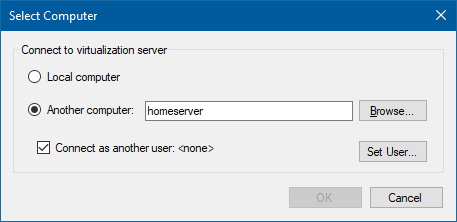Connecting to remote hyper-v server
