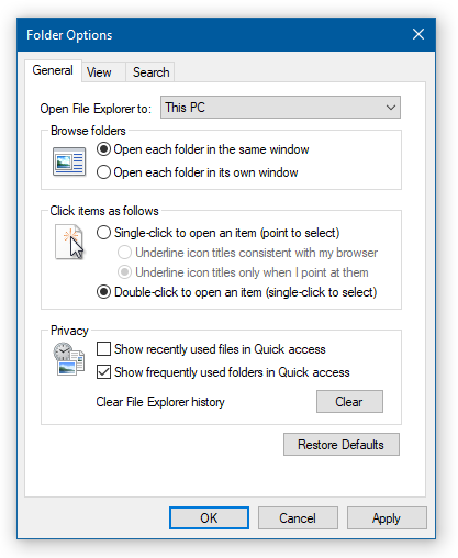Configure File Explorer to display your drives