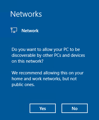 Do your want your PC to be discoverable