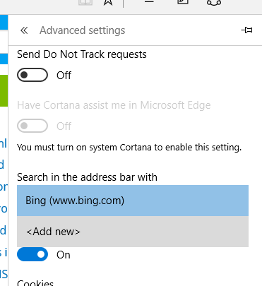 change default search engine in microsoft edge