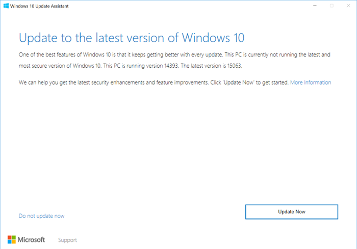 Manually update to Windows 10 Creators Update
