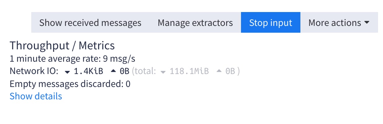 Graylog Syslog UDP Input Metrics